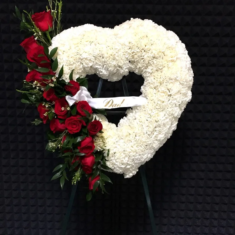 White heart rose tribute