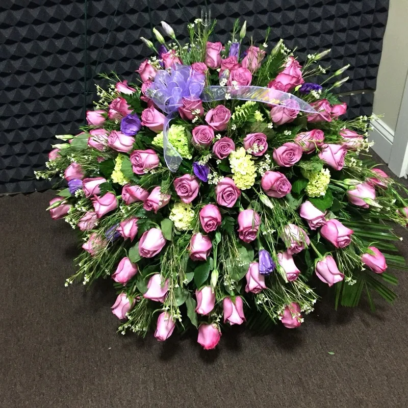 Three dozen pink roses